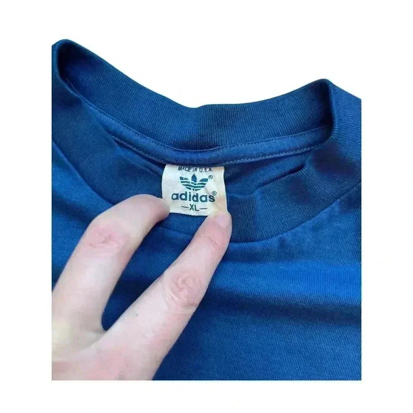 RARE Vintage 70s 80s Adidas Graphic T-Shirt Single Stitch Made in USA 50/50 - Picture 6 of 13